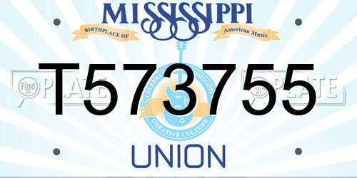 T573755 Mississippi License Plate