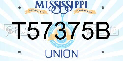 T57375B Mississippi License Plate