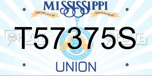 T57375S Mississippi License Plate