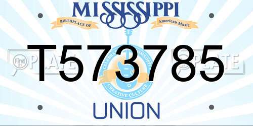 T573785 Mississippi License Plate