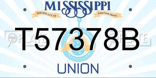 T57378B Mississippi License Plate
