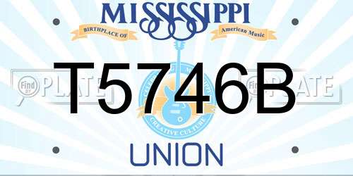 T5746B Mississippi License Plate