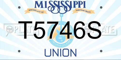 T5746S Mississippi License Plate