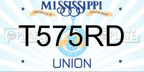 T575RD Mississippi License Plate