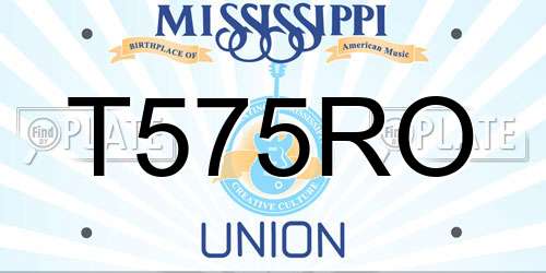 T575RO Mississippi License Plate