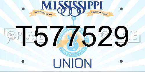 T577529 Mississippi License Plate