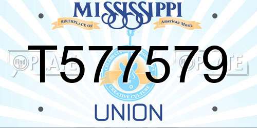 T577579 Mississippi License Plate