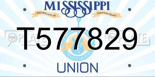 T577829 Mississippi License Plate