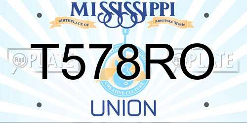 T578RO Mississippi License Plate