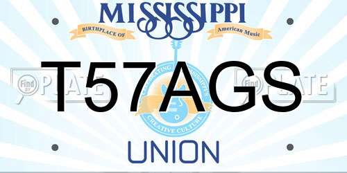 T57AGS Mississippi License Plate