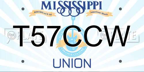 T57CCW Mississippi License Plate