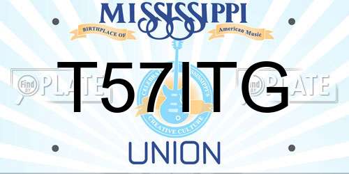 T57ITG Mississippi License Plate
