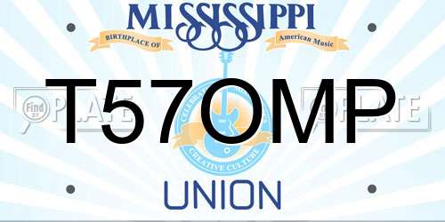 T57OMP Mississippi License Plate