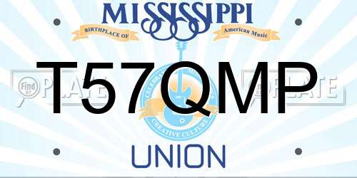 T57QMP Mississippi License Plate