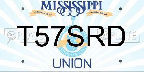 T57SRD Mississippi License Plate