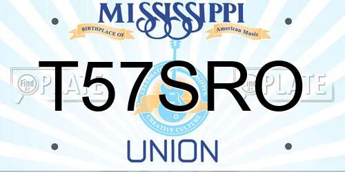 T57SRO Mississippi License Plate