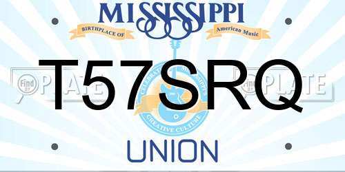 T57SRQ Mississippi License Plate
