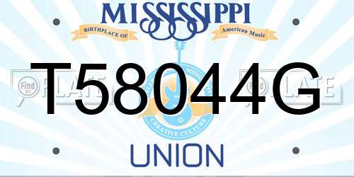T58044G Mississippi License Plate