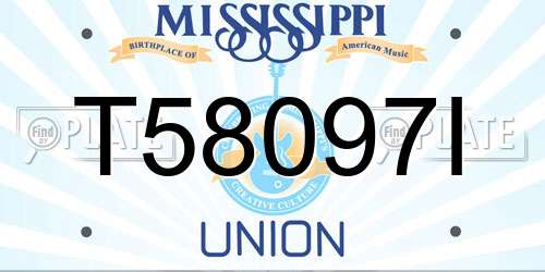 T58097I Mississippi License Plate