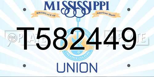 T582449 Mississippi License Plate