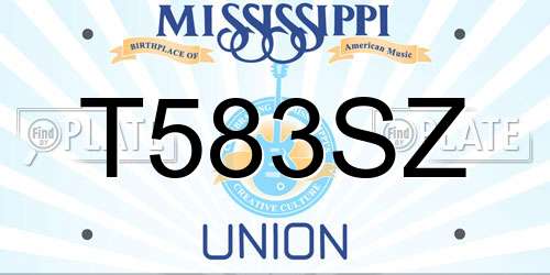 T583SZ Mississippi License Plate