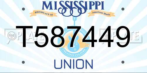 T587449 Mississippi License Plate