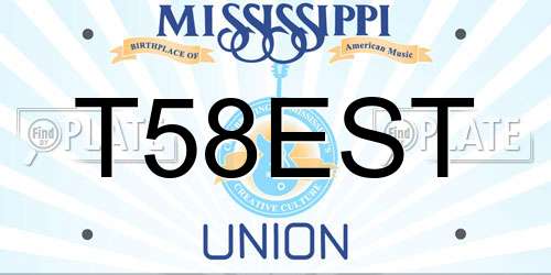 T58EST Mississippi License Plate