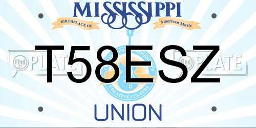 T58ESZ Mississippi License Plate
