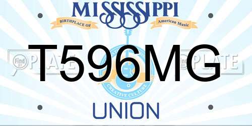 T596MG Mississippi License Plate