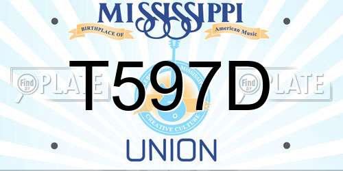 T597D Mississippi License Plate