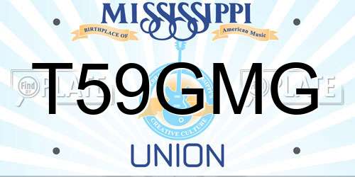 T59GMG Mississippi License Plate