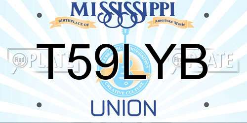 T59LYB Mississippi License Plate