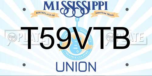 T59VTB Mississippi License Plate