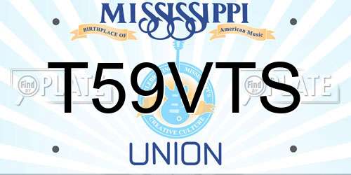 T59VTS Mississippi License Plate