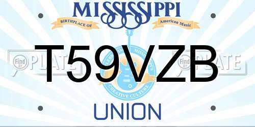 T59VZB Mississippi License Plate