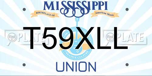 T59XLL Mississippi License Plate