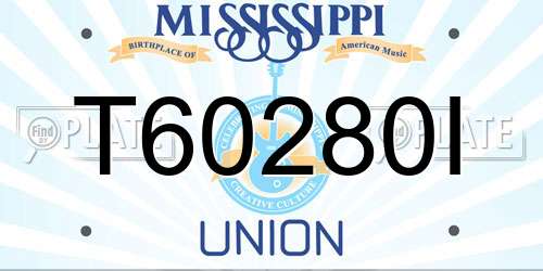 T60280I Mississippi License Plate