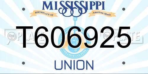 T606925 Mississippi License Plate