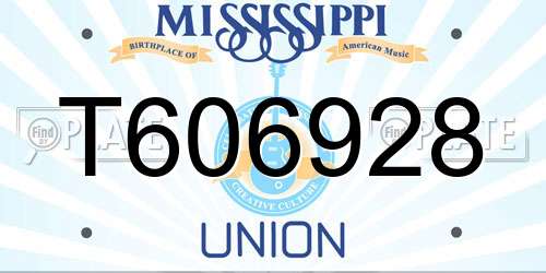 T606928 Mississippi License Plate