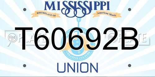T60692B Mississippi License Plate