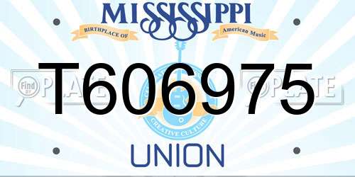T606975 Mississippi License Plate
