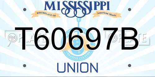 T60697B Mississippi License Plate