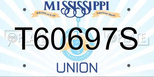T60697S Mississippi License Plate