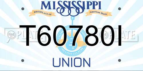 T60780I Mississippi License Plate