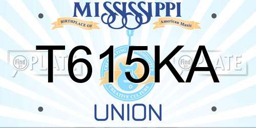 T615KA Mississippi License Plate