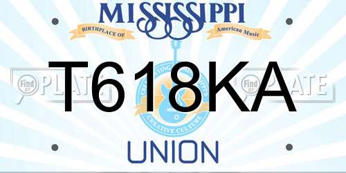 T618KA Mississippi License Plate