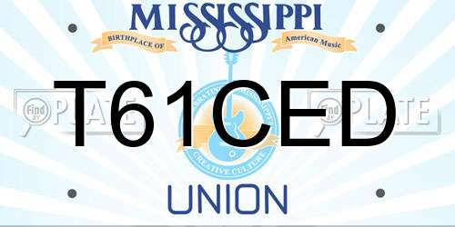 T61CED Mississippi License Plate