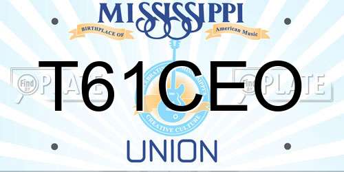 T61CEO Mississippi License Plate