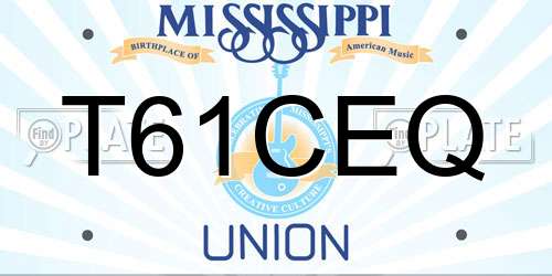 T61CEQ Mississippi License Plate