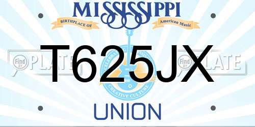 T625JX Mississippi License Plate